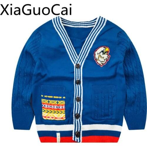 Toddler Boy Sweater Autumn Winter New Cotton Children Korean Fashion Academy Wind Cardigan Children Knitwear Boys Sweaters