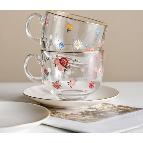 The Household Cup of The Magnomwan Glass Has A Large Belly Cup with A Milk Cup Breakfast Cup Office Transparent Cereal Cup