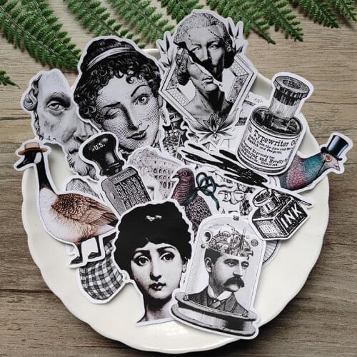 Vintage Roman Letter stickers DIY scrapbook junk journal backing collage diary happy plan phone gift sealing decoration sticker