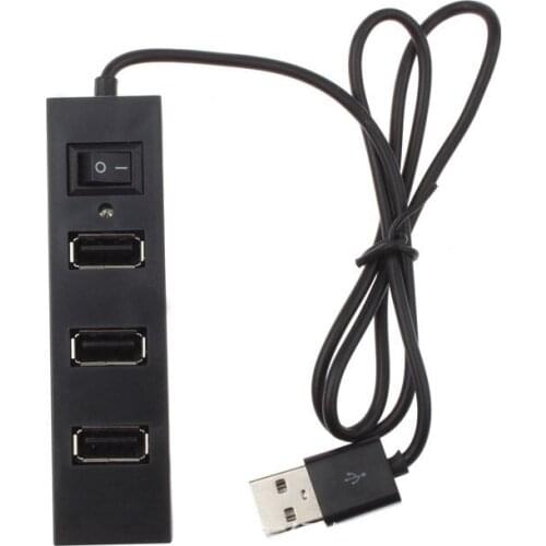 External USB Hub Expansion USB2.0 On/Off Switch Splitter 4 Ports for Windows for XP Vista 7 for Mac OS 9.1 USB2.0 Hubs