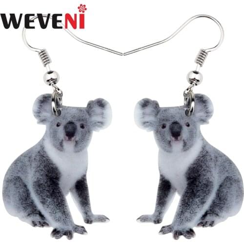 WEVENI Acrylic Australian Koala Bear Earrings Drop Dangle Novelty Animal Jewelry For Women Girls Gift Charms Accessories Bijoux