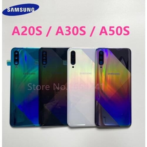 Back Battery Cover Door Plastic Housing Repair For Samsung Galaxy A20S A30S A50S Rear Case Replacement + Camera Lens
