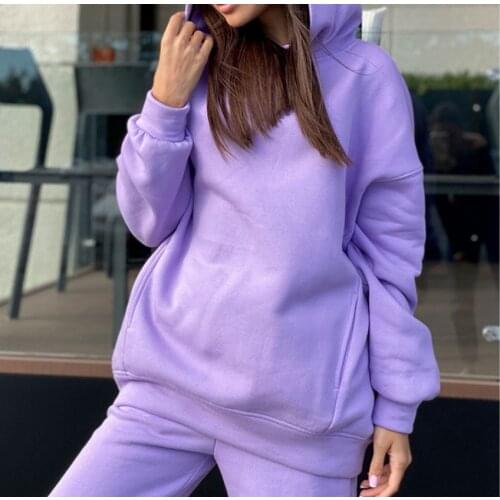 2 Piece Set Suit Women Casual Tracksuit Pullover Trousers Gray Sports Top+Pants Suit Clothes Full Long sleeve stitching suit Hot