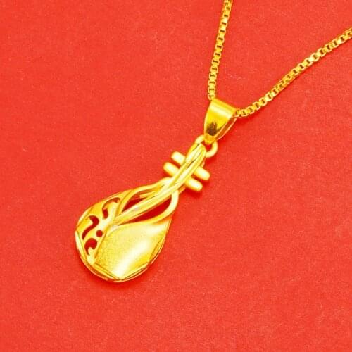 Lyre Necklace 24K Gold Plated Musical Instrument Pendant Necklaces for Women Party Birthday Anniversary Necklaces New Jewelry