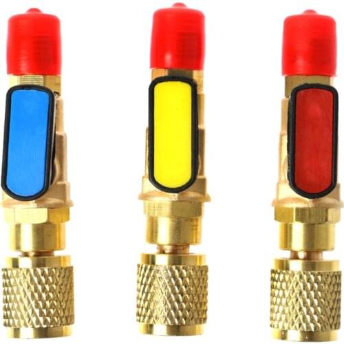 1pc R410A Refrigerant Valve AC Charging Hoses Brass Straight Ball Valves for Refrigeration Manifold Gauges Mayitr
