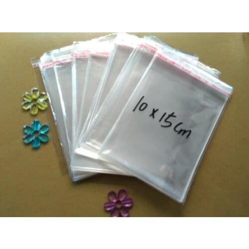 1000PCS 10*15cm Clear Resealable Cellophane/BOPP/Poly Bags Transparent Opp Bag Packing Plastic Bags Self Adhesive Seal for gift