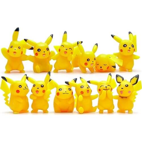 12pcs/lot Pokemon Pikachu Toys Cute Pikachu PVC Action Figure Toys Doll Collection Model Toy for Children Kids Gifts