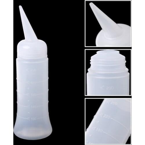 120ml/260ml Salon Applicator Measuring Plastic Bottle Hair Styling Hairdressing