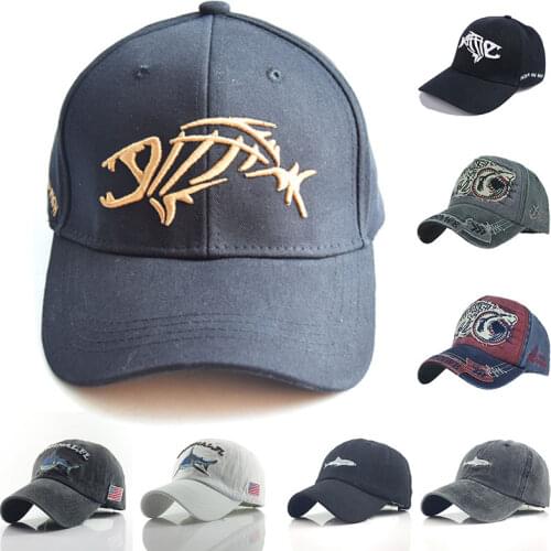 2021 Fish Bone Mens Baseball Cap Womens Snapback Fishing Embroidery Dad Hat Man Kids Trucker gorra Summer Fisher Brand Men Cap