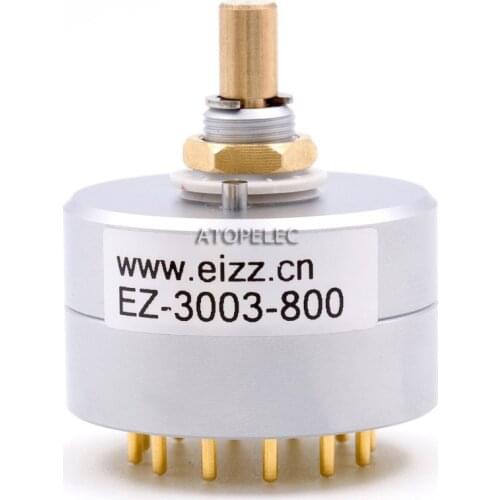 EIZZ 3 Way 3 Positions Rotary Switch Signal Source Selector Aluminum Shielded 12 Gold Plated Copper Pins Hifi Audio AMP+PCB