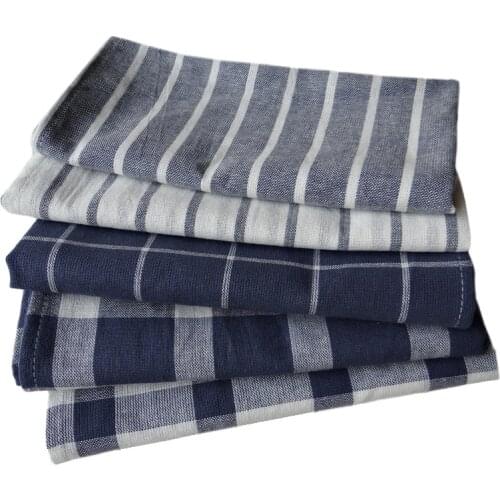 5pcs/lot Cotton Stripe Grid Table Napkins Home Kitchen Tea Towel Absorbent Dish Cleaning Towels