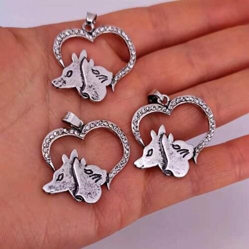 5pcs heart shape dog and cat animal pendant charm for women man Accessories