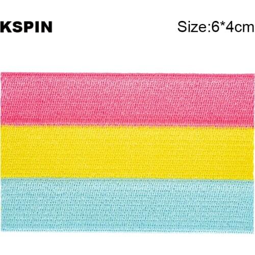 6.3*3.7cm Pansexual pride Embroidery Patches Iron on Saw on Transfer patches Sewing Applications for Clothes in Home&Garden