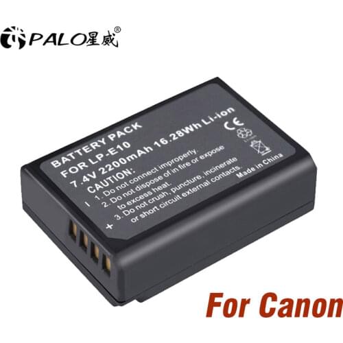 PALO 7.4V 2200mAh LP-E10 LP E10 LPE10 Digital Camera Battery For Canon 1100D 1200D 1300D Rebel T3 T5 KISS X50 X70 Battery L10