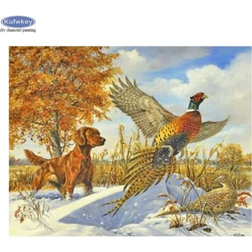 5D DIY Diamond Painting Pheasant Dog Diamond Embroidery Full Square Drill Labrador Cross Stitch Pattern Rhinestone Mosaic Decor