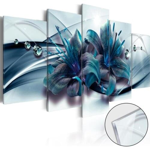 Diamond Picture Modern Home Decor 5D DIY Embroidery 5 Pcs Painting Blue Lily Flower Full Round Drill Cross Stitch Wall Art Gift