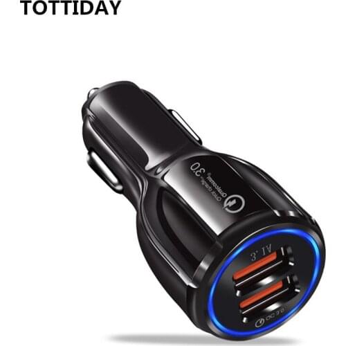 TOTTIDAY Fast Car Charger QC3.0 car charge 3.1A Dual USB Adapter Quick Charger for Iphone Samsung huawei xiaomi smartphones