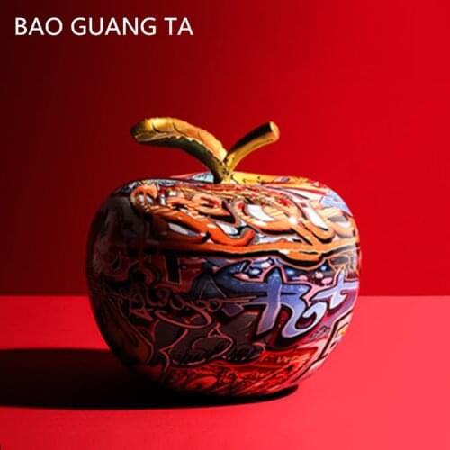 BAO GUANG TA Creative Modern Living Room Colorful Simulation Apple Sculpture Home Decor Art&Craft Store Opening Gift A1938