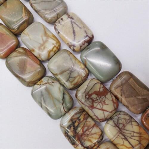 1 Strand 18x13x5mm Natural Multi-Color Picasso Jasper Oblong Loose Beads DIY Jewelry Making 15.5Inch M414