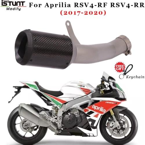 For Aprilia RSV4 RF RSV4RR rsv4 2017 2018 2019 2020 Motorcycle GP Exhaust Escape Modified Middle Link Pipe Carbon Fiber Muffler