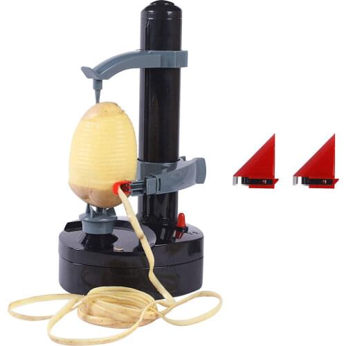 Electric Spiral Apple Peeler Cutter Slicer Fruit Potato Peeling Automatic Battery Operated Machine with Charger Eu Plug