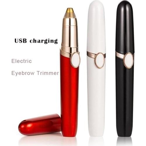 USB charging Electric Eyebrow Trimmer Makeup Painless Eye Brow Epilator Mini Shaver Razor Portable Facial Hair Remover for Women