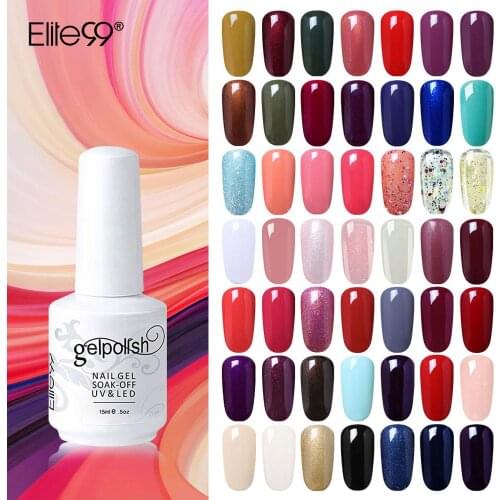 Elite99 15ml Pure Color UV Gel Polish For Manicure Semi Permanent Gel Lacquer Soak Off Nail Art Hybrid Varnishes GelLak Paint