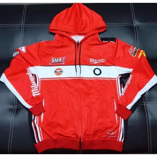 Red Motocross Sweatshirts Outdoor Sports Hoodies Motorcycle Racing With Zipper For BMW Cycling Sweater Moto Casual Clothing