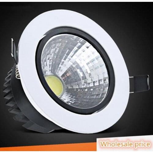 DHL Free Shipping 9W/12W LED Down light COB Dimmable LED Recessed ceiling downlights Lamp AC85-265V For Home Lighting Decorate