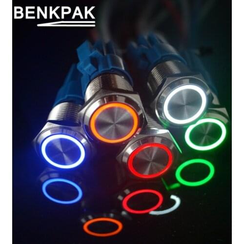 LED illuminated Momentary non-locking Latching Push Button Switch Spring Return metal switch