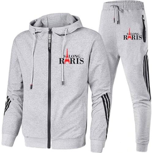 2021 New Brand Sportswear Mens Printed Casual Jacket + Pants Mens Zipper Hoodie Outdoor Jogging Sports Suit Mens Sweater