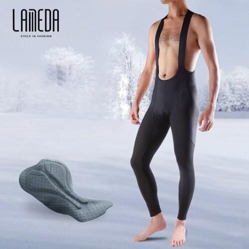 LAMBDA autumn and winter cycling pants bib shorts mens windproof warm fleece bike trousers road mountain mtb pants