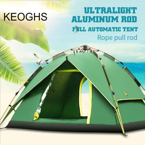 3-4 Person Windproof Camping Tent Waterproof Oxford Cloth Dual Layers Outdoor Sport Beach Travel Hiking Tents Pop Up Large Space
