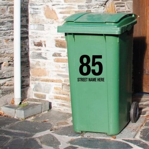 Personalized custom wall stickers drop shipping custom trash bin decal street name art mural garbage box decorative T200416