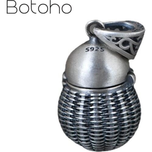 S925 Sterling Silver Retro Craft Simple Creative Fashion Silver Sachet Pendants Female Artistic Temperament Pendant Necklace