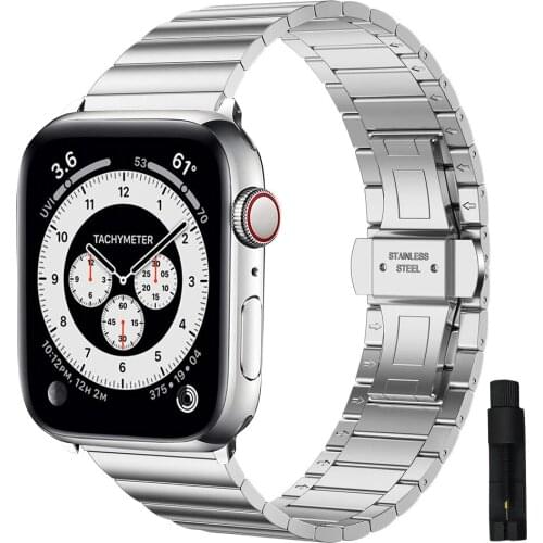 Bands for apple watch 6 44mm 40mm SE 5 4 3 42mm 38mm band stainless steel strap for iwatch bracelet men women Business wristbelt