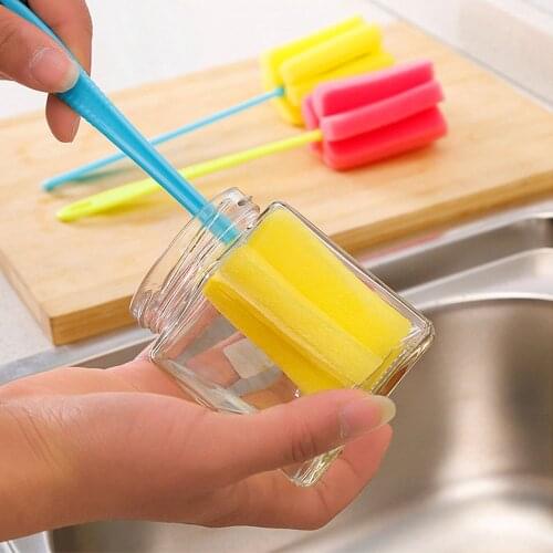 Cup Brush Kitchen Cleaning Tool Sponge Brush For Wine Glass Bottle Coffee Tea Glass Cup Mug handle Brush wholesale