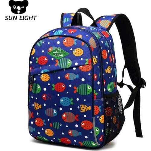 SUN EIGHT 2019 New Kids School Bags For Girls/Boys Cartoon Waterproof School Backpacks Primary Schoolbag Travel Bags For Child