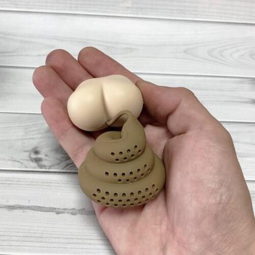 Funny Tea Strainer Reusable Silicone Poop Herbal Spice Coffee Brewing Medicine Filter Tea Leaf Infuser for Kitchen Accessories