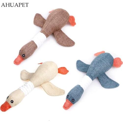 Rope Ball Plush Dogs Pets Toys Bite Resistant Funny Products Dog Chew Toy Sound Squeake Duck Durable Animall Playable E