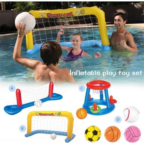 Water Inflatable Toy Swimming Pool Basketball Volleyball Handball PVC Plastic Nylon Mesh Water Ball Play Model Set for Adult Chi