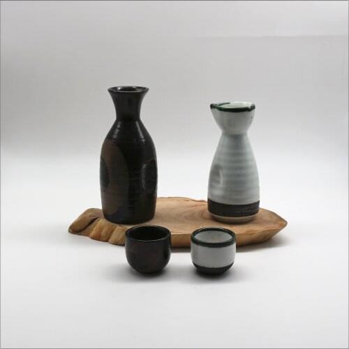 Japanese tableware sake pot cup set white wine bottle Chinese baijiu handmade ceramic wineware