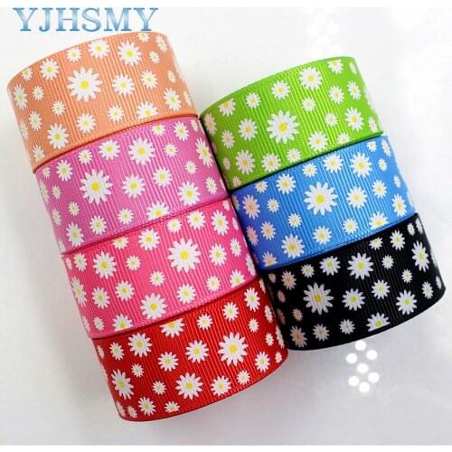 YJHSMY F-17630-249,22 mm 10 yards flower Printed grosgrain ribbons,DIY handmade Hair accessories Material wedding gift wrap