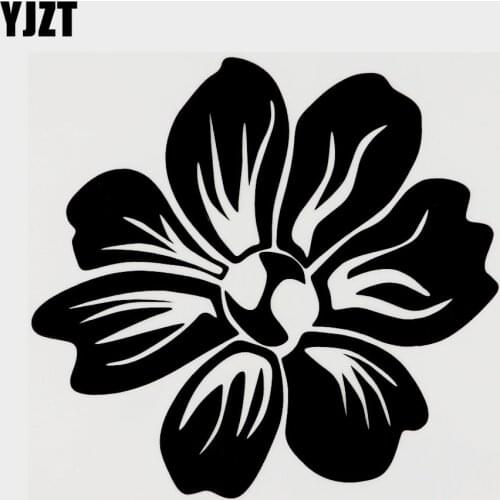 YJZT 14.4CM×13.6CM Personality Flower Graphical Vinyl Car Sticker Decal Black/Silver 18B-0071
