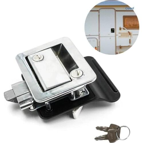 RV Entry Door Lock with Paddle Deadbolt Motorhome Trailer Safety Lock Panel Hardware Universal Metal Lock