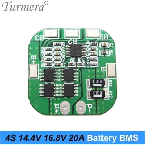 BMS Lithium Battery4S 14.4V 16.8V 20A Protection Board for Vacuum Cleaner Robot Use and 16.8V 14.4V Screwdriver Battery Turmera