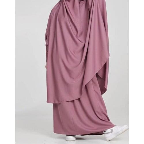 Abaya Dubai Khimar Turkey Islam Arabic Muslim Hijab Solid Color Dress Sets Robe Suits Longue Dresses For Women Kaftan Morocco