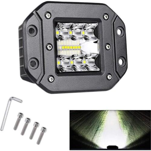 1PC 5" 39W Spot/flood White LED Fog Lights for 4X4 Waterproof Flush Mount LED Work Light Bar