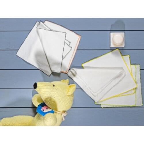 Cotton Cotton 10 PCs Bebe Mouth Wiping Cloth 20x20 Cm Cream