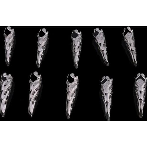 10Pc Antique Silver Flower Carved Resin Crystal Pendulum Bead Cap Jewelry Making MXME